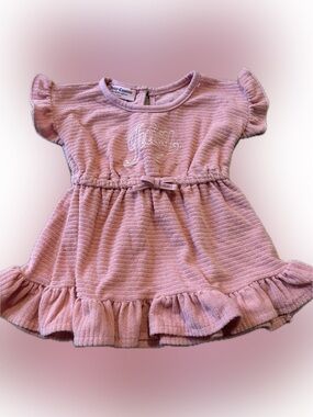 Juicy Couture Soft Pink Ribbed Ruffle Dress